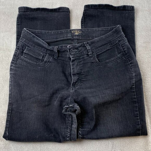 Lee Riders Womens Jeans Size 12P  Black Denim With Stretch Waist & Pockets - Picture 2 of 9